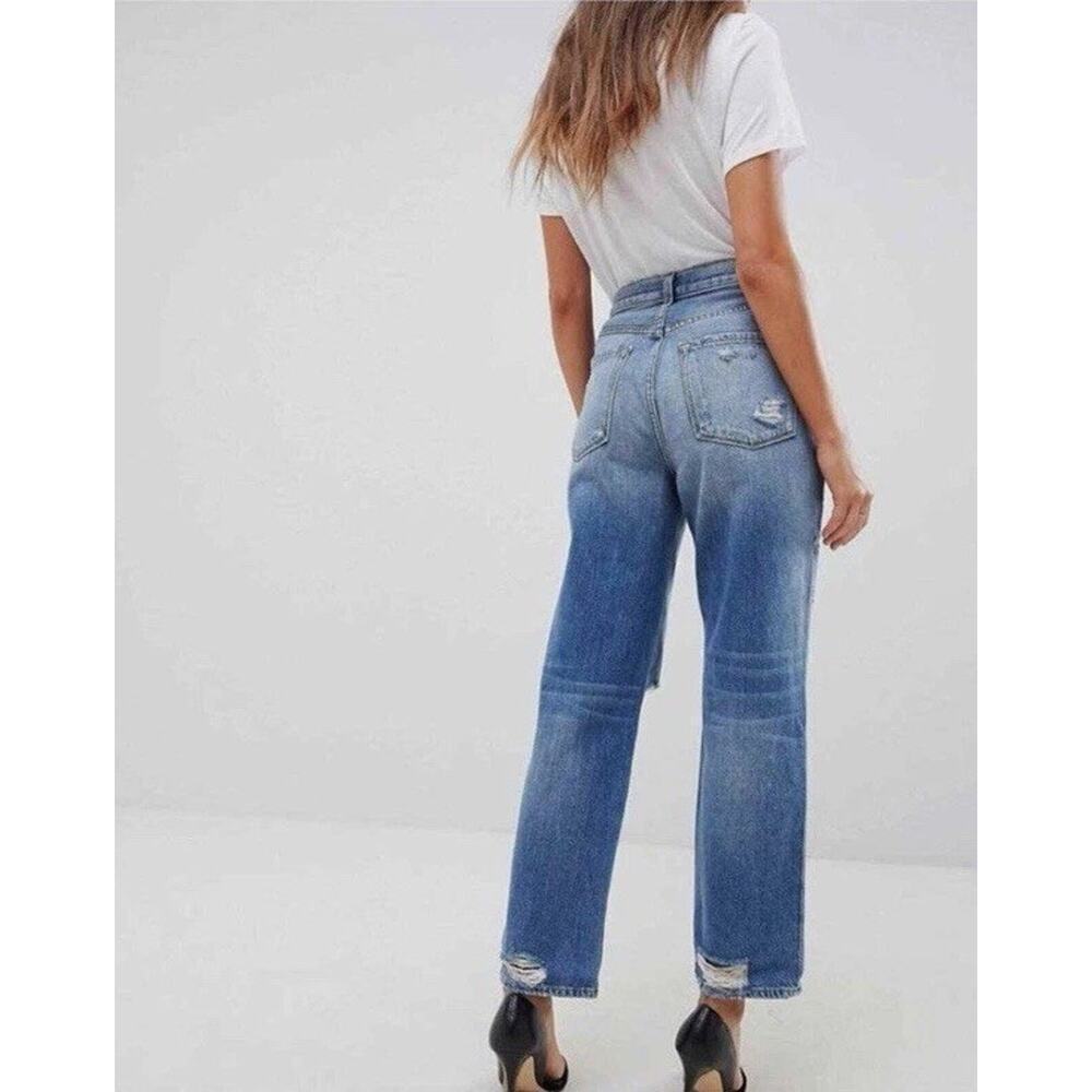 J Brand Ivy High Rise Distressed Jeans Bleach Wrecked Ripped Sz 24 Women Denim - Picture 2 of 11
